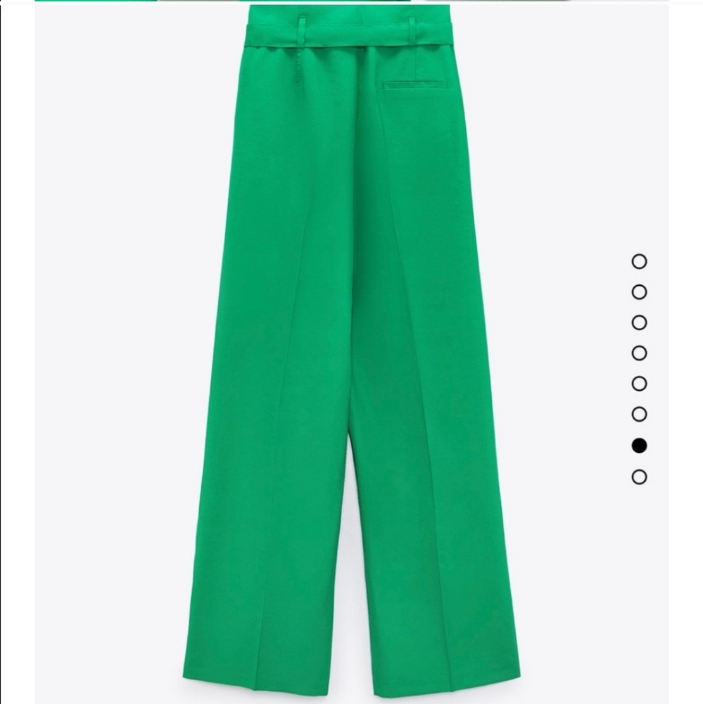 Zara* belted wide leg green pants bloggers fav - Picture 12 of 15